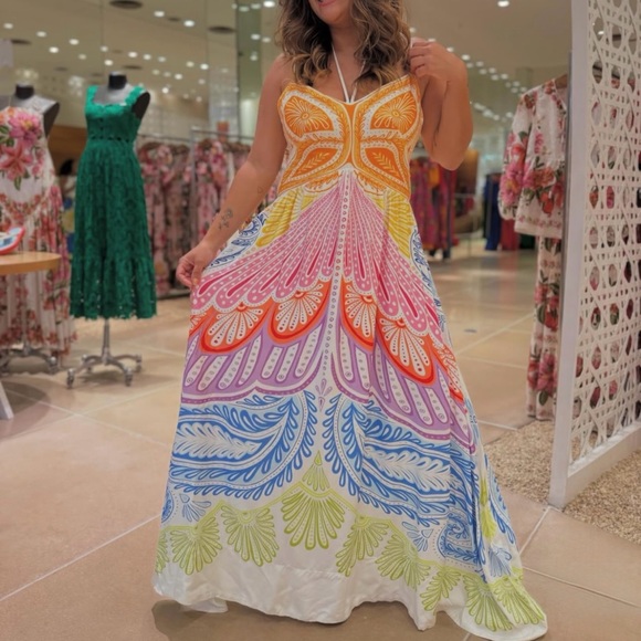 SOLD - FARM Rio Papillon Long Dress Size M - Picture 7 of 8